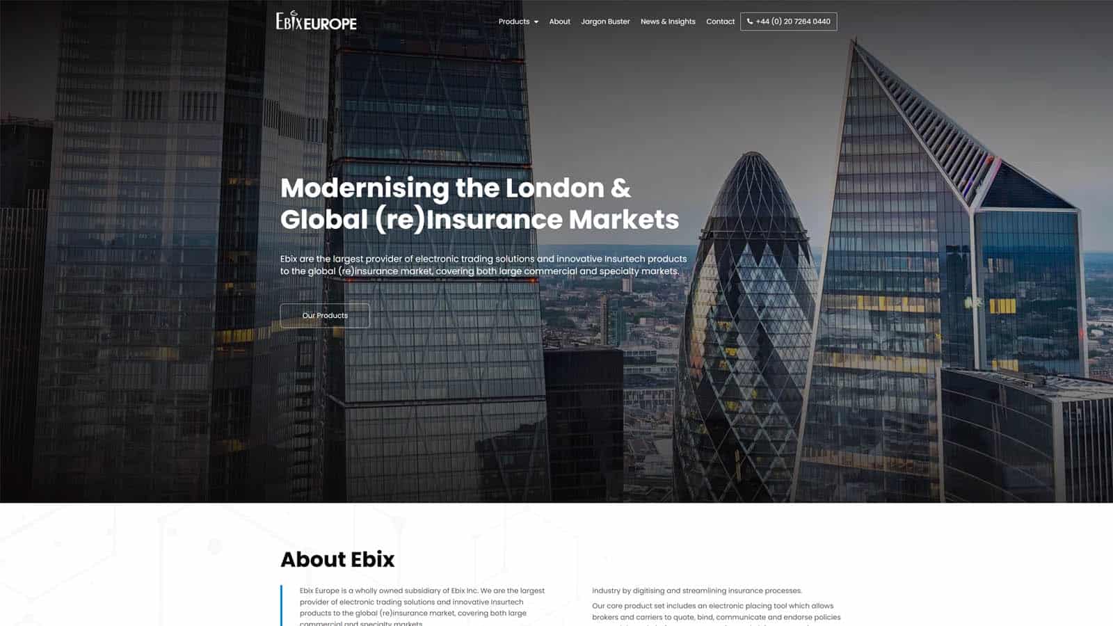 The EBIX Europe homepage